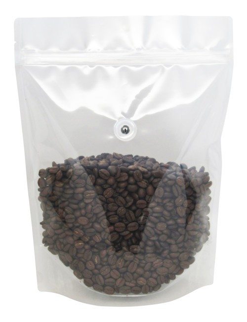 5 lb Stand Up Pouch with valve Clear PET/LLDPE