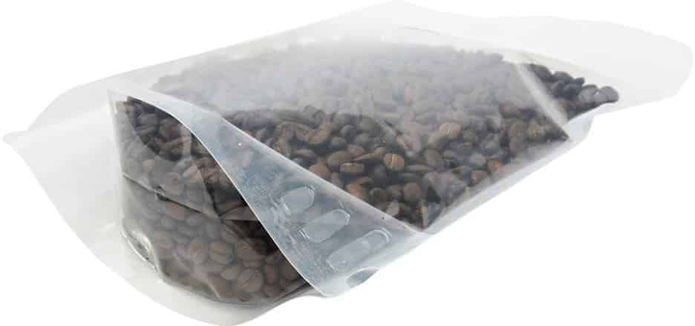 5 lb Stand Up Zipper Pouch  Bags with valve - 11 7/8x19+5 1/2 CLEAR - PET/LLDPE Bottom Gusset