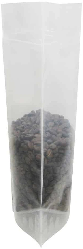 Clear 5 lb Stand Up Pouch with Valve Side 5 lb Stand Up Zipper Pouch Bags with valve - 11 7/8x19+5 1/2 CLEAR - PET/LLDPE Side