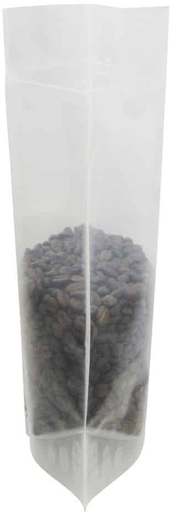 5 lb Stand Up Zipper Pouch  Bags with valve - 11 7/8x19+5 1/2 CLEAR - PET/LLDPE Side