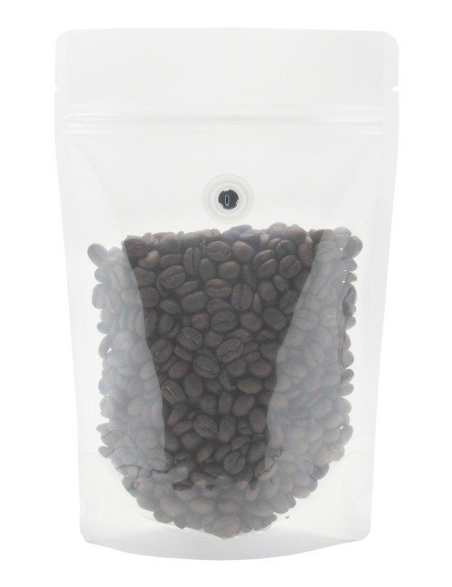 8 oz Stand Up Pouch with valve Clear PET/LLDPE