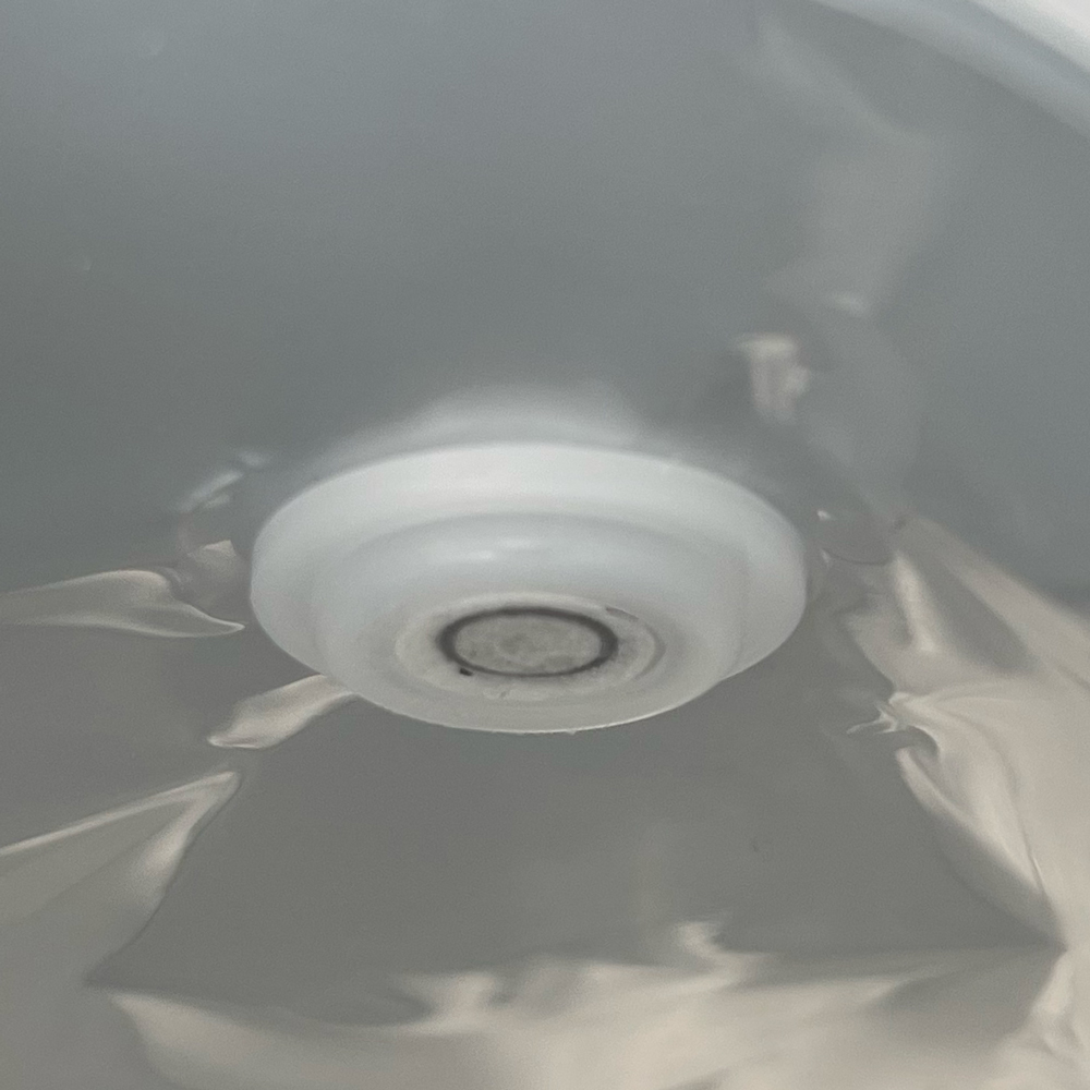 Degassing Valve Close Up for 12 oz Stand Up Zipper Pouch Bags with valve - 6 3/4 x 10 1/2 + 3 1/2 MATTE BLACK - MBOPP/PET/ALU/LLDPE