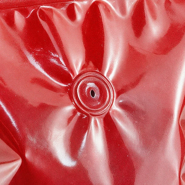 Degassing Valve of Red 16 oz. Window Stand Up Pouch Degassing valve on a 16 oz. Laminated Window Stand Up Zipper Pouch Bags - 6 3/4x11 1/2 + 4 RED - PET/LLDPE