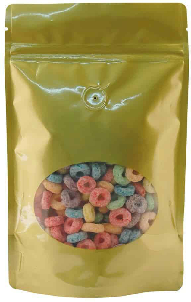 16 oz. Laminated Window Stand Up Zipper Pouch Bags - 6 3/4x11 1/2 + 4 GOLD - PET/LLDPE