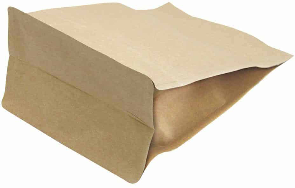 Kraft 12 oz. Block Bottom Side Gusset Bags with Valve Bottom