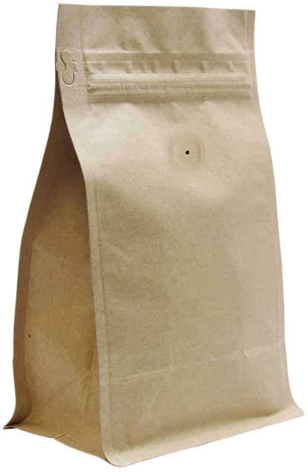 Kraft 12 oz. Block Bottom Side Gusset Bags with Valve Kraft 12 oz. Block Bottom Side Gusset Bags with Valve