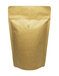 12 oz Stand Up Pouch with valve Kraft PET/ALU/LLDPE