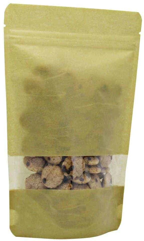 Kraft 16 oz. Rice Paper Stand Up Pouch 16 oz. Rice Paper Stand Up Zipper Pouch Bags - 7x11 1/2 + 4 KRAFT - RICE PAPER/PET/LLDPE
