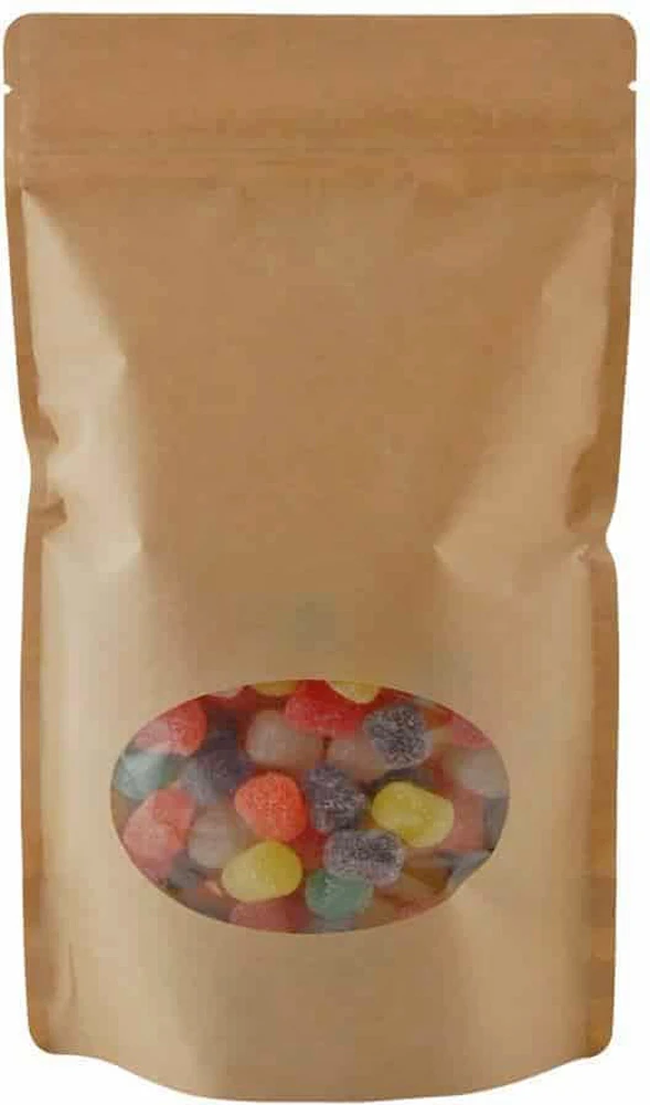 Kraft 16 oz. Window Stand Up Pouch 16 oz. Laminated Window Stand Up Zipper Pouch Bags - 6 3/4x11 1/2 + 4 KRAFT - PET/LLDPE