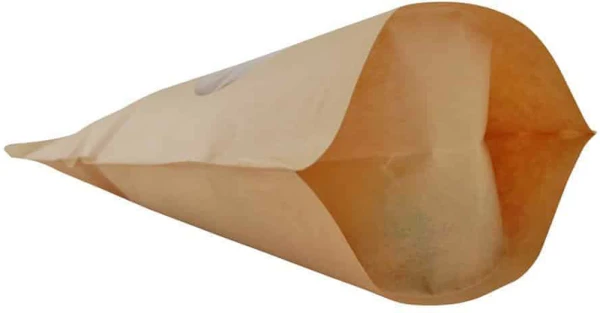 Kraft 16 oz. Window Stand Up Pouch Side Bottom Gusset 16 oz. Laminated Window Stand Up Zipper Pouch Bags - 6 3/4x11 1/2 + 4 KRAFT - PET/LLDPE Side Bottom Gusset