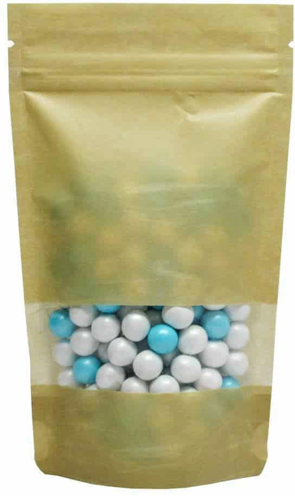 Kraft 2 oz. Rice Paper Stand Up Pouch 2 oz. Rice Paper Stand Up Zipper Pouch Bags - 4