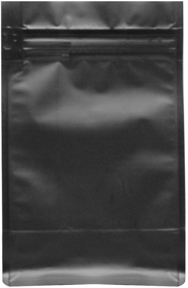 Front of 12 oz. Block Bottom Side Gusset Bags Bags 5 x 3 1/8 x 7 7/8 Matte Black