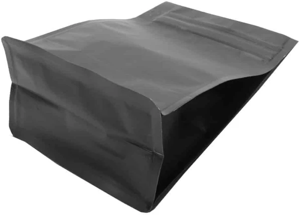 Matte Black 12 oz. Block Bottom Side Gusset Bags with Valve Matte Black 12 oz. Block Bottom Side Gusset Bags with Valve