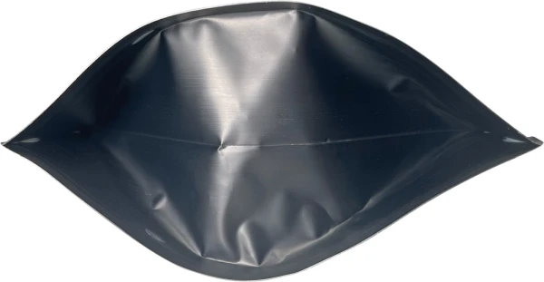 Matte Black 12 oz. Stand Up Pouch with Valve 12 oz Stand Up Zipper Pouch Bags with valve - 6 3/4 x 10 1/2 + 3 1/2 MATTE BLACK - MBOPP/PET/ALU/LLDPE Bottom Gusset