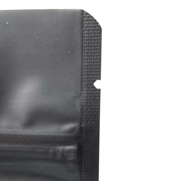 Matte Black 12 oz. Stand Up Pouch with Valve 12 oz Stand Up Zipper Pouch Bags with valve - 6 3/4 x 10 1/2 + 3 1/2 MATTE BLACK - MBOPP/PET/ALU/LLDPE Tear Notch