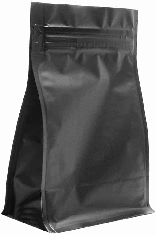 12 oz. Block Bottom Side Gusset Bags Bags 5 x 3 1/8 x 7 7/8 Matte Black
