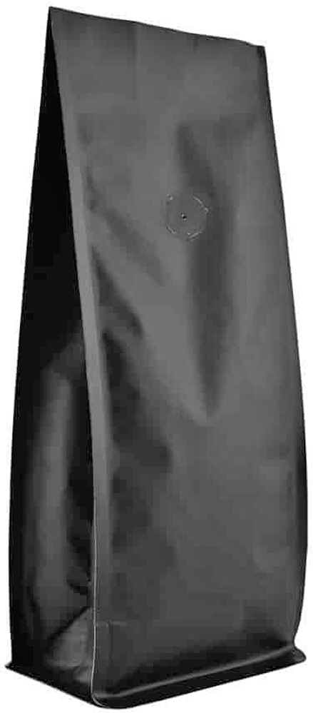 Matte Black 16 oz. Block Bottom Side Gusset Bags with Valve Matte Black 16 oz. Block Bottom Side Gusset Bags with Valve