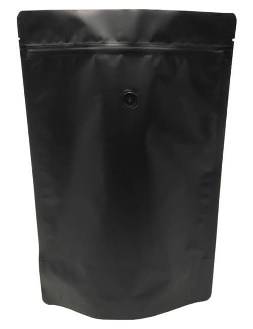 Matte Black 2 lb Stand Up Pouch with Valve Matte Black 2 lb Stand Up Pouch with Valve