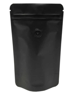 Matte Black 2 oz. Stand Up Pouch with Valve