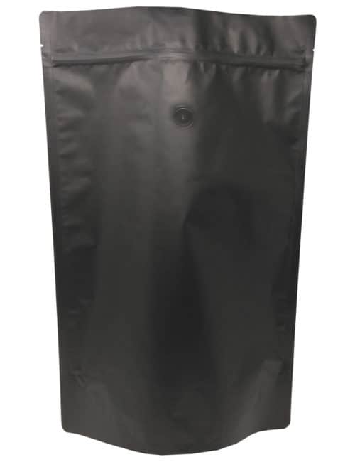 5 lb Stand Up Pouch with valve Matte Black MBOPP/PET/ALU/LLDPE