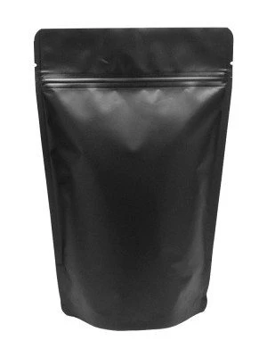 8 oz Stand Up Pouch Matte Black MBOPP/PET/ALU/LLDPE 8 oz Stand Up Pouch Matte Black MBOPP/PET/ALU/LLDPE