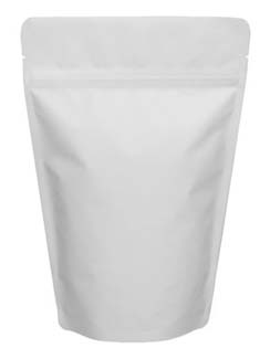 12 oz Stand Up Pouch Matte White MBOPP/PET/ALU/LLDPE