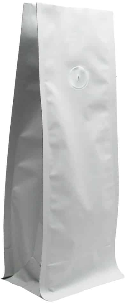 Matte White 8 oz. Block Bottom Side Gusset Bags with Valve Matte White 8 oz. Block Bottom Side Gusset Bags with Valve