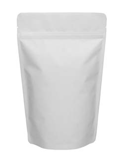8 oz Stand Up Pouch Matte White MBOPP/PET/ALU/LLDPE