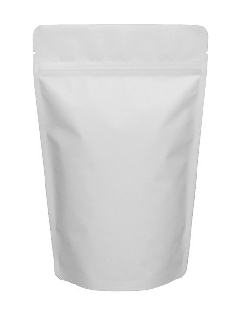 8 oz Stand Up Pouch Matte White MBOPP/PET/ALU/LLDPE