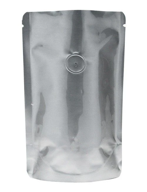 1 oz Stand Up Pouch with valve Silver PET/ALU/LLDPE 1 oz Stand Up Pouch with valve Silver PET/ALU/LLDPE