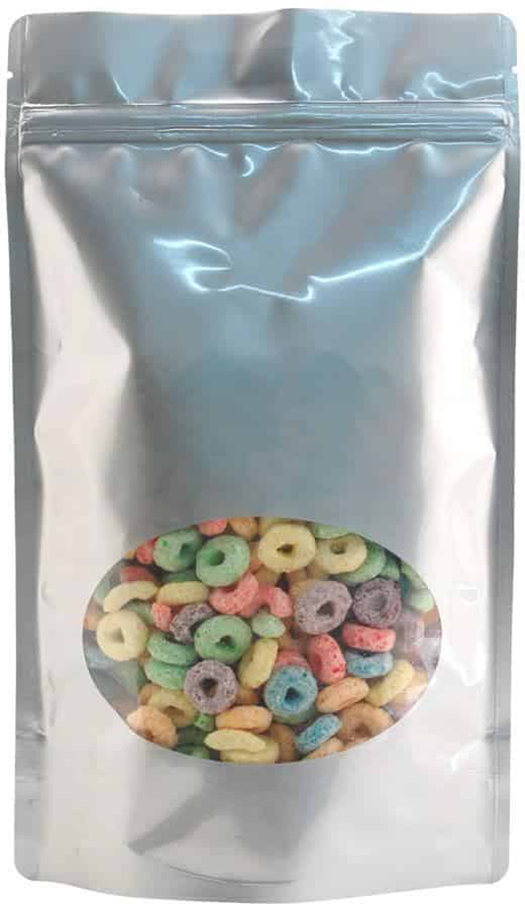 Silver 16 oz. Window Stand Up Pouch 16 oz. Laminated Window Stand Up Zipper Pouch Bags - 6 3/4x11 1/2 + 4 SILVER - PET/LLDPE