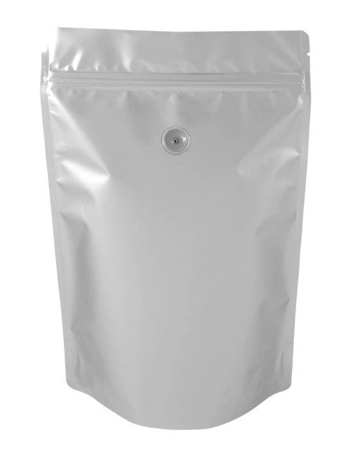 16 oz Metalized Stand Up Pouch Silver BOPP/VMPET/LLDPE 16 oz Metalized Stand Up Pouch Silver BOPP/VMPET/LLDPE