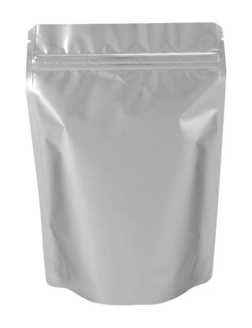 4 oz Metalized Stand Up Pouch Silver PET/VMPET/LLDPE 4 oz Metalized Stand Up Pouch Silver PET/VMPET/LLDPE
