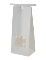 1/2 lb Bag With Window - White w/Tin Tie