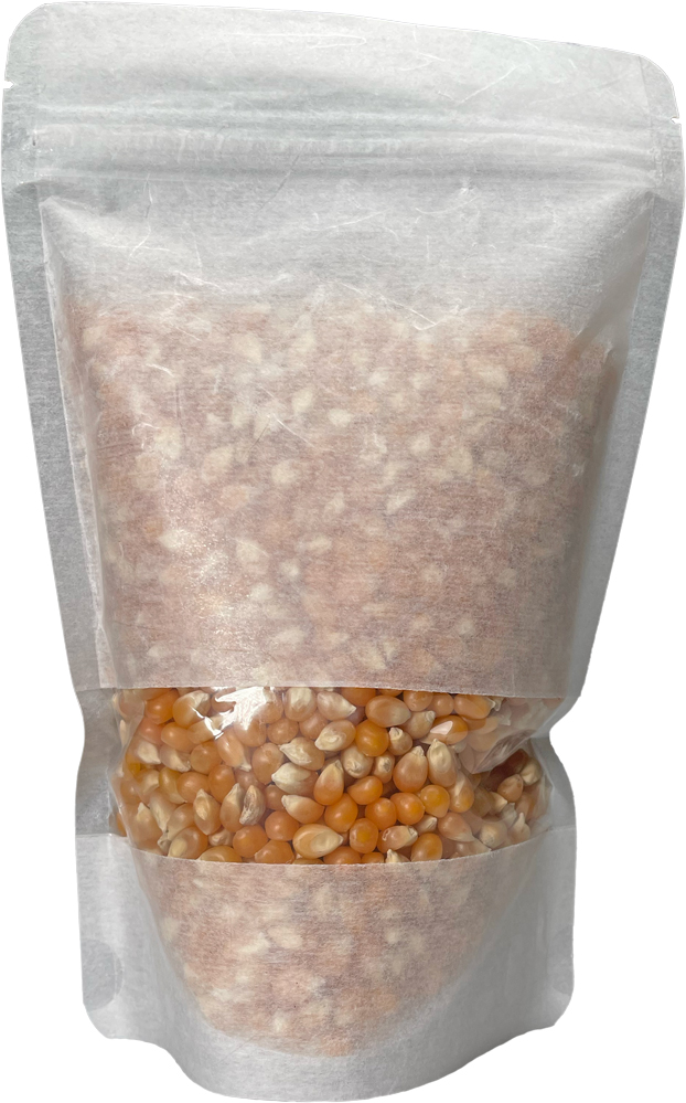 4 oz Rice Paper Stand Up Zipper Pouch Bags - 5 1/8x8 1/8 + 3 1/8 WHITE - RICE PAPER/PET/LLDPE Front