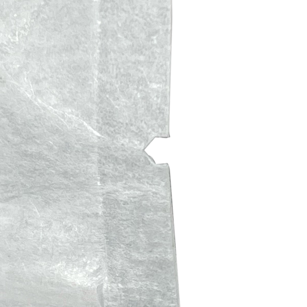4 oz Rice Paper Stand Up Zipper Pouch Bags - 5 1/8x8 1/8 + 3 1/8 WHITE - RICE PAPER/PET/LLDPE Tear Notch