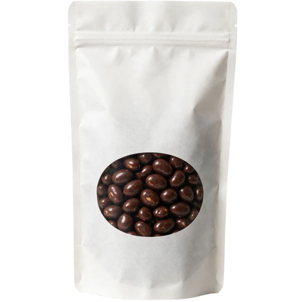 White Kraft 16 oz. Window Stand Up Pouch 16 oz. Laminated Window Stand Up Zipper Pouch Bags - 6 3/4x11 1/2 + 4 WHITE KRAFT - PET/LLDPE
