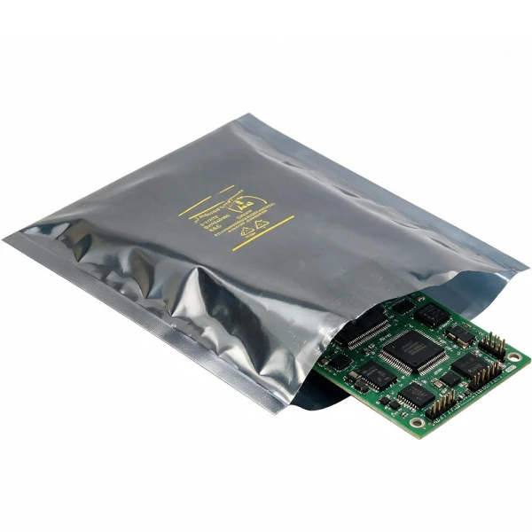 8 x 10 3 Mil Open Top Static Shield Bags with Microcontroller Microcontoller inside of a 8 x 10 3 Mil ESD Static Shielding Bags