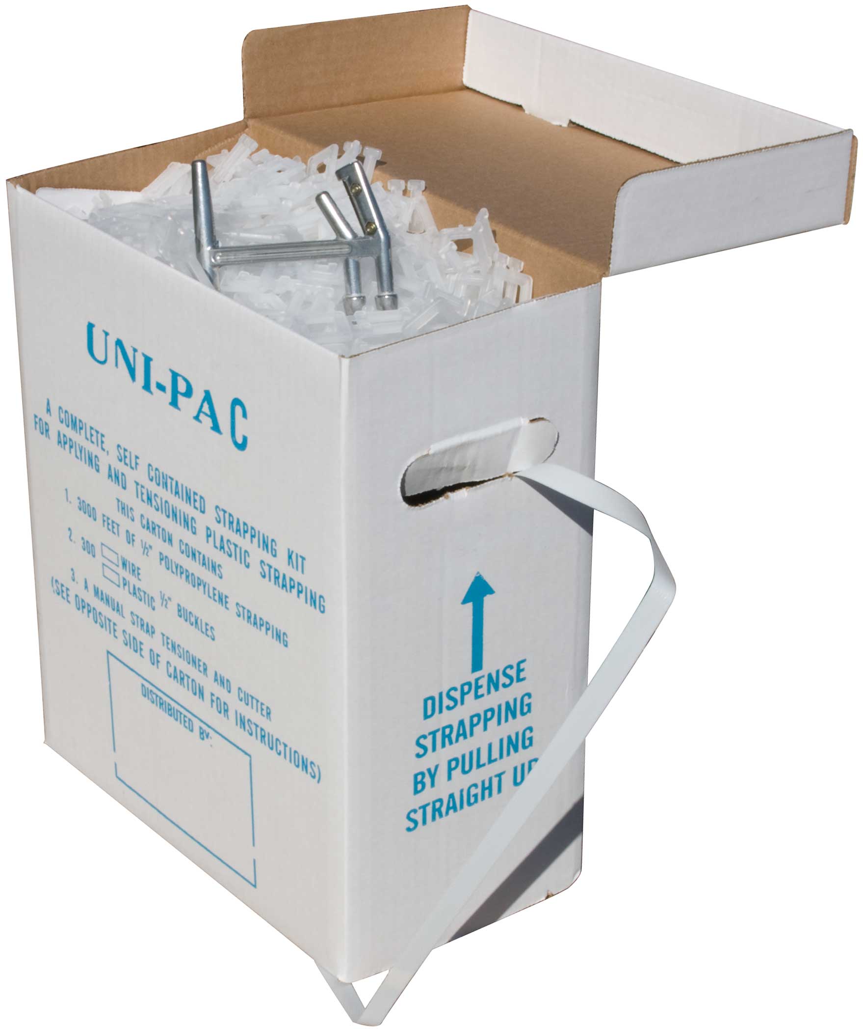 1/2" x 9000' Postal Plastic Strapping Kit with Plastic Buckles