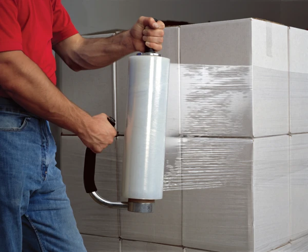 18 x 1500 x 80 Ga Blown Hand Stretch Film Securing Pallet 80ga 18 x 1500 Blown Stretch Wrap Securing Pallet