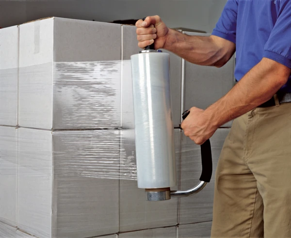 80 Gauge 18 x 1500 Hand Held Stretch Wrap Securing Shipment 18 x 1500 x 80 Ga Hand Stretch Film Secuiring Shipment - 4 RLS