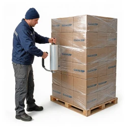 80 Gauge 18" x 1500' Hand Held Stretch Wrap