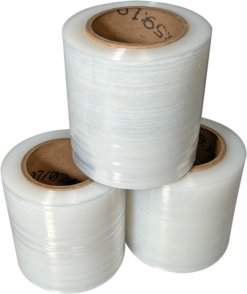 90 Gauge Cast Hand Stretch Wrap - 5" X 1000' Plastic Bundling Shrink Film, 12 Rolls, Clear