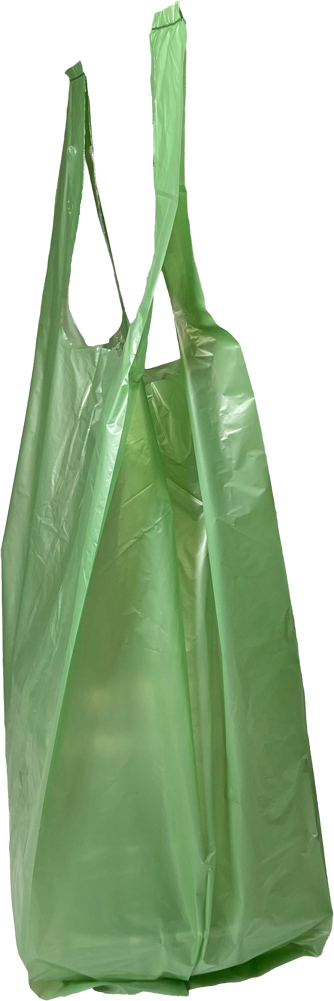 11.5 x 6.5 x 21 Green T-Shirt Bag Side Gusset Green T-Shirt Bag 11.5 x 6.5 x 21 Side Gusset