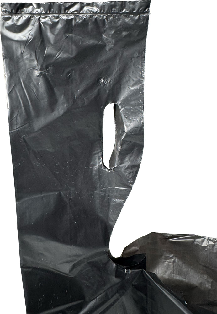 Mounting Hole of 11.5 x 6.5 x 21 Plain Black T-Shirt Bags