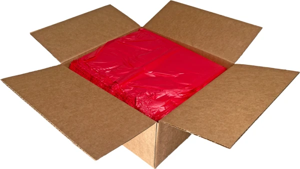 11.5 x 6.5 x 21 Red T-Shirt Bag Side Gusset Red T-Shirt Bag 11.5 x 6.5 x 21 Side Gusset