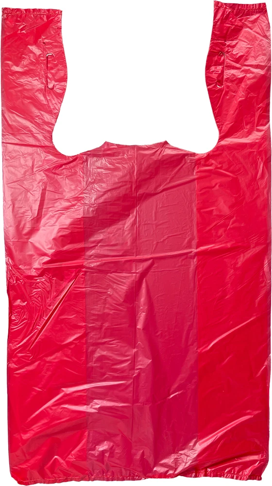 11.5 x 6.5 x 21 Red T-Shirt Bag Red T-Shirt Bag 11.5 x 6.5 x 21