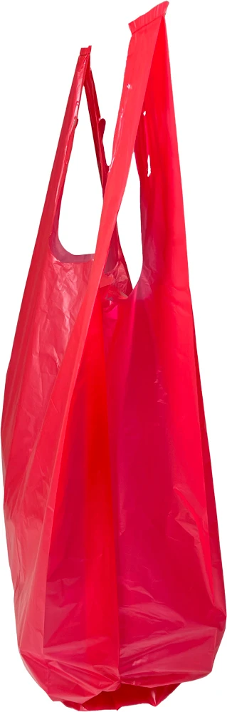 11.5 x 6.5 x 21 Red T-Shirt Bag Side Gusset Red T-Shirt Bag 11.5 x 6.5 x 21 Side Gusset