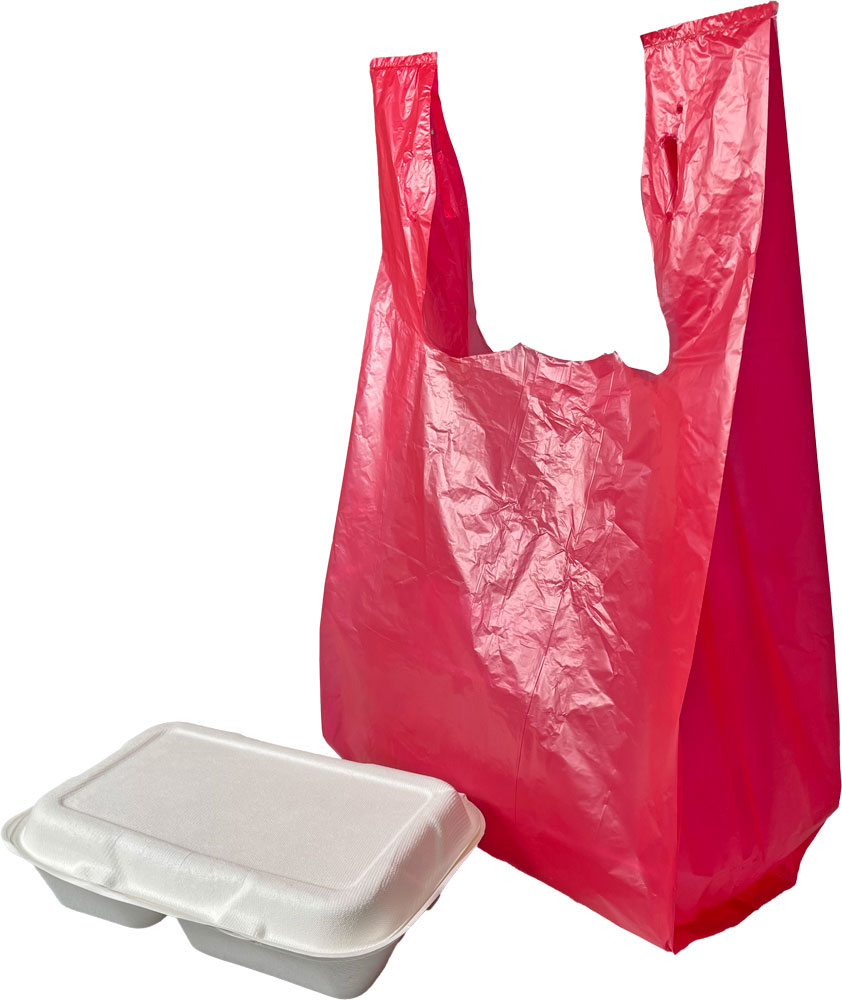 Red T-Shirt Bag 11.5 x 6.5 x 21