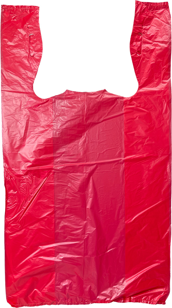 11.5 x 6.5 x 21 Red T-Shirt Bag Red T-Shirt Bag 11.5 x 6.5 x 21